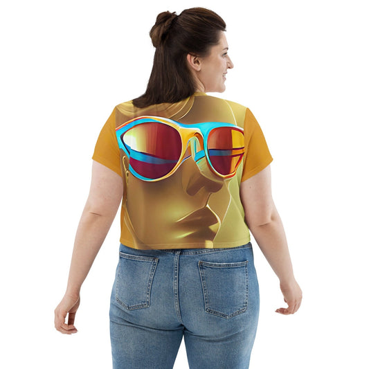 Retro Cool Orange - Womens Crop Tee - iSAW Company