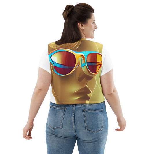 Retro Cool White - Womens Crop Tee - iSAW Company