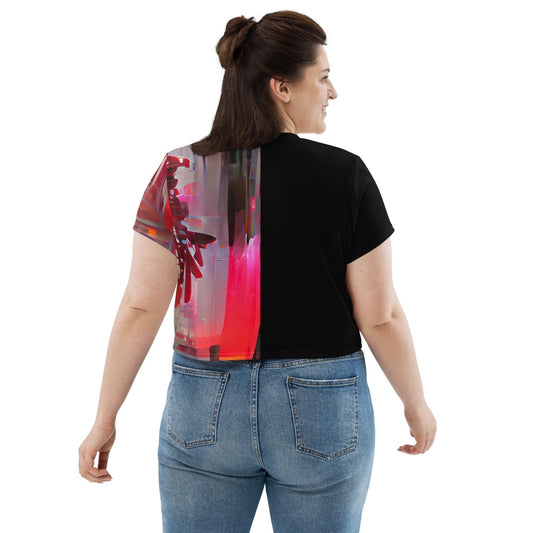 Half Black Half Báijiǔ - Womens Crop Tee - iSAW Company