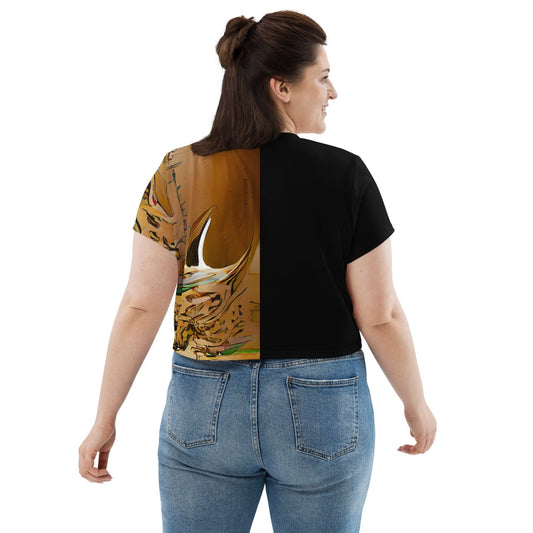 Half Black Half Gāolàng - Womens Crop Tee - iSAW Company