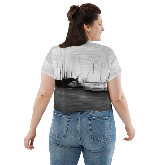 The Sleeping Yachts (at Night) - Womens Crop Tee - iSAW Company