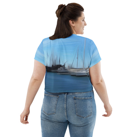 The Sleeping Yachts (at Morning) - Womens Crop Tee - iSAW Company