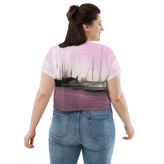 The Sleeping Yachts (at Evening) - Womens Crop Tee - iSAW Company