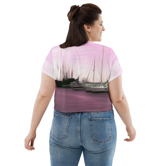 The Sleeping Yachts (at Evening) - Womens Crop Tee - iSAW Company