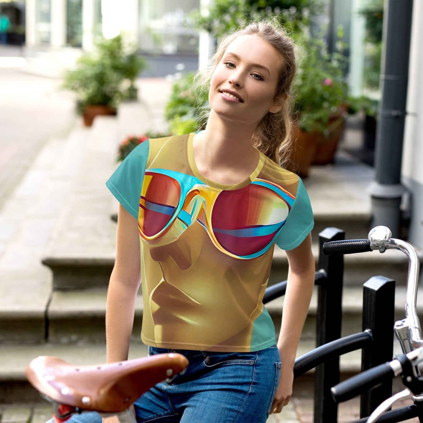 Retro Cool Blue - Womens Crop Tee - iSAW Company