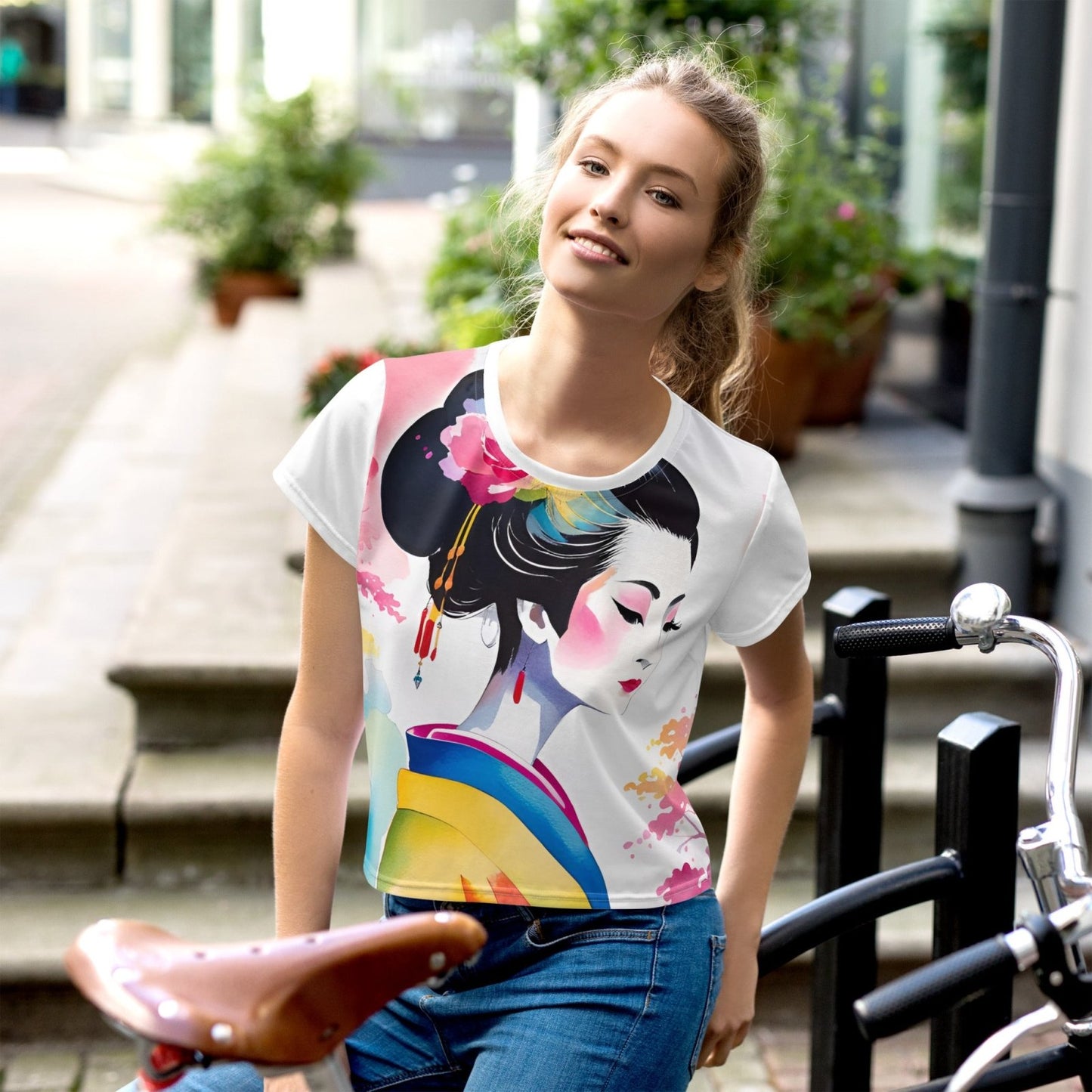 Geisha Girl - Womens Crop Tee - iSAW Company