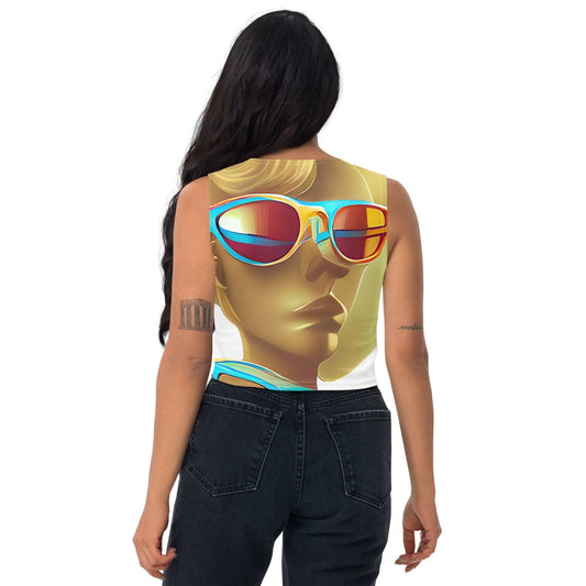 Retro Cool White - Womens Crop Top - iSAW Company
