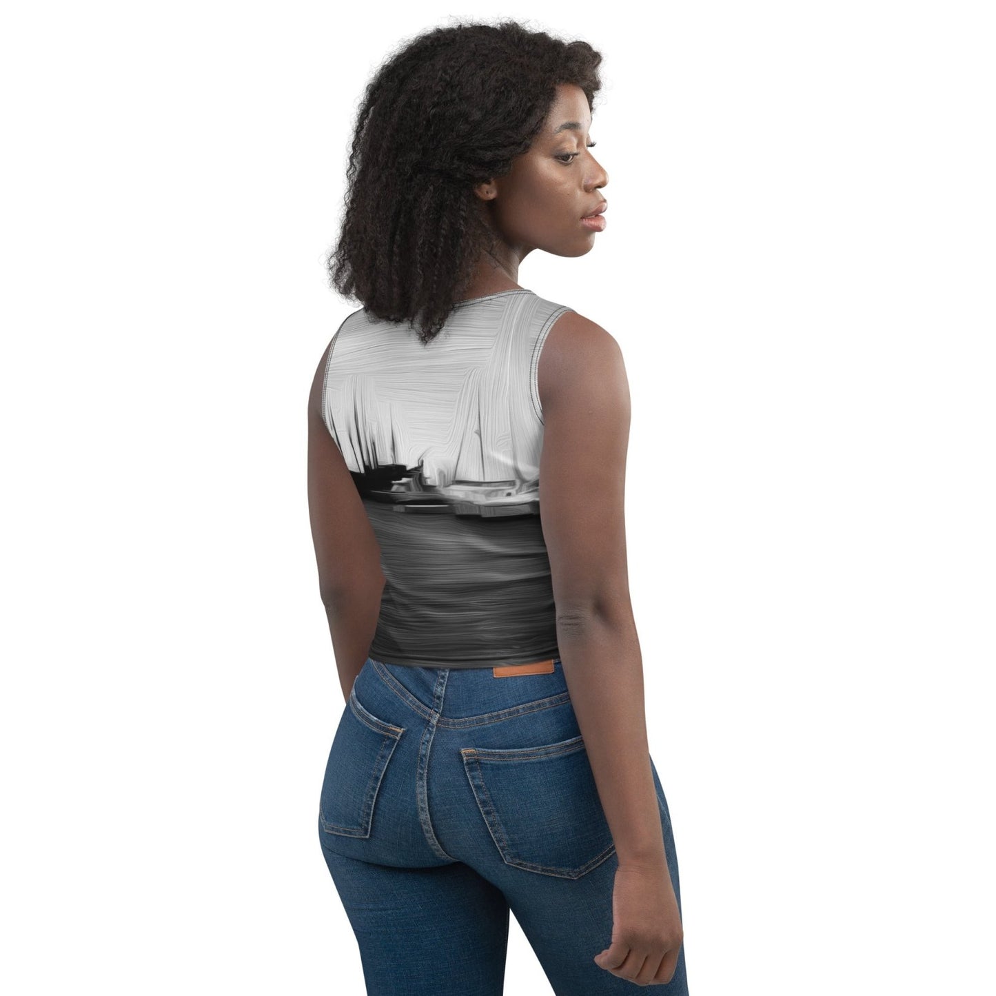 The Sleeping Yachts (at Night) - Womens Crop Top - iSAW Company