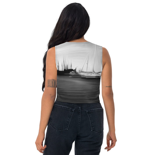 The Sleeping Yachts (at Night) - Womens Crop Top - iSAW Company