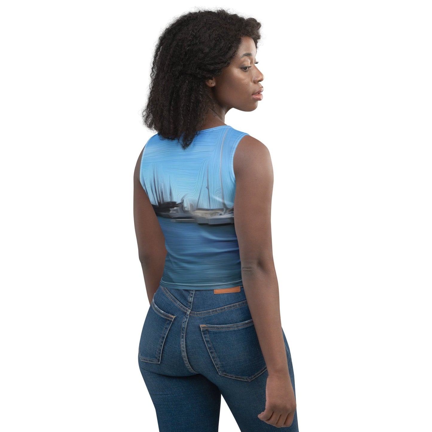 The Sleeping Yachts (at Morning) - Womens Crop Top - iSAW Company