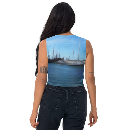 The Sleeping Yachts (at Morning) - Womens Crop Top - iSAW Company