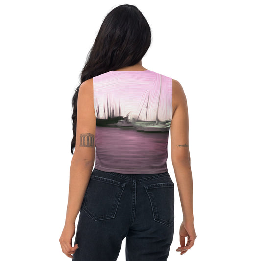 The Sleeping Yachts (at Evening) - Womens Crop Top - iSAW Company