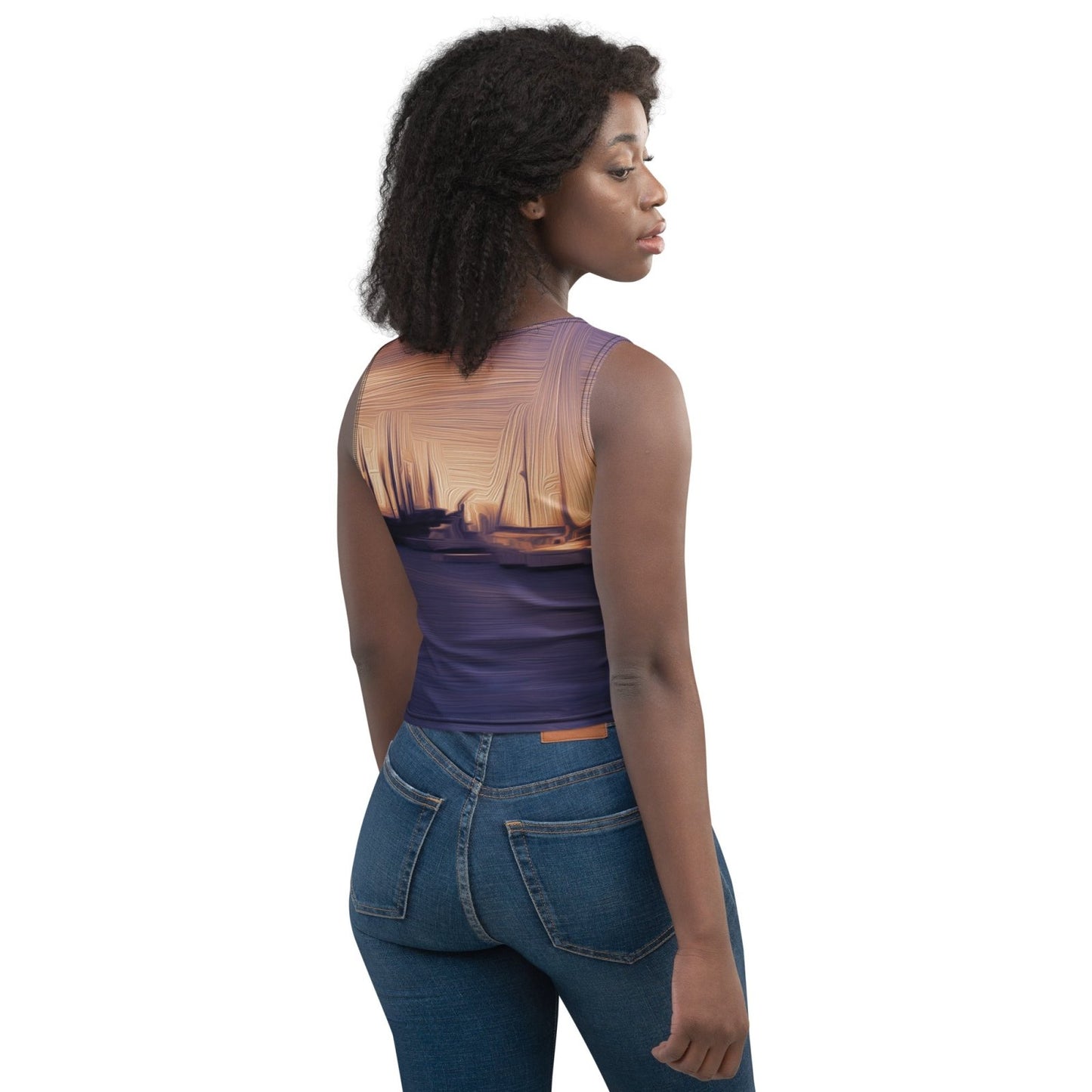 The Sleeping Yachts (at Sunset) - Womens Crop Top - iSAW Company