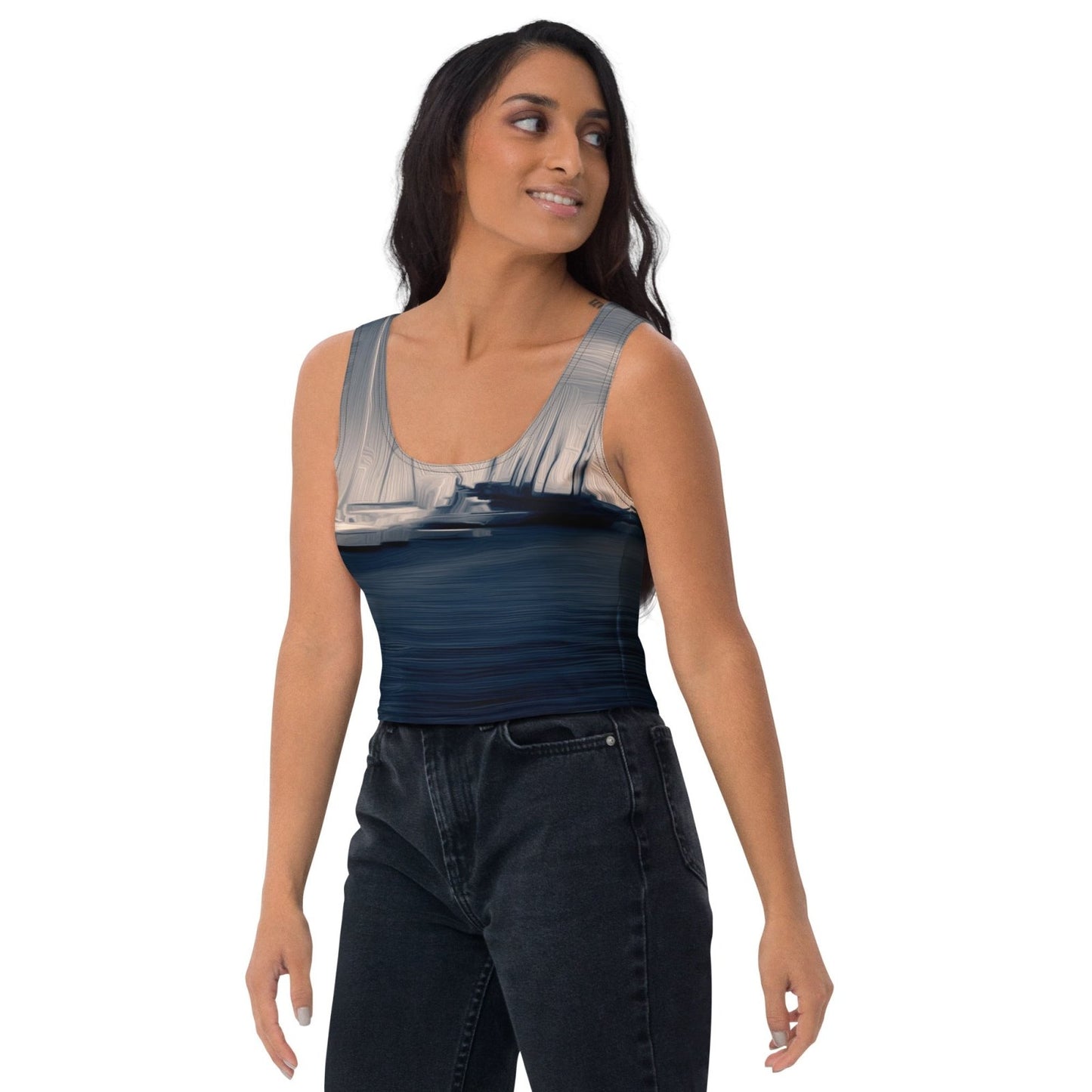 The Sleeping Yachts (at Sunrise) - Womens Crop Top - iSAW Company