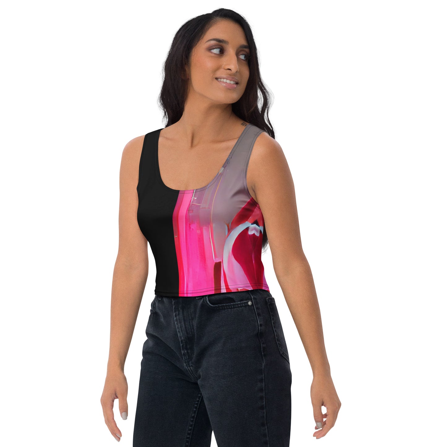 Half Black Half Báijiǔ - Womens Crop Top - iSAW Company