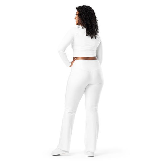 iSAW Womens White Flare Leggings - Comfort Fit - iSAW Company