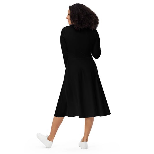 iSAW Womens Black Long Sleeve Midi Dress - iSAW Company