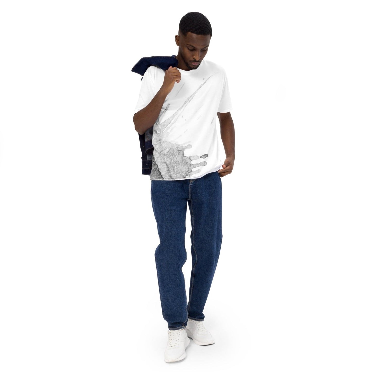 Watercolour Grey Splash - Mens T-Shirt - iSAW Company