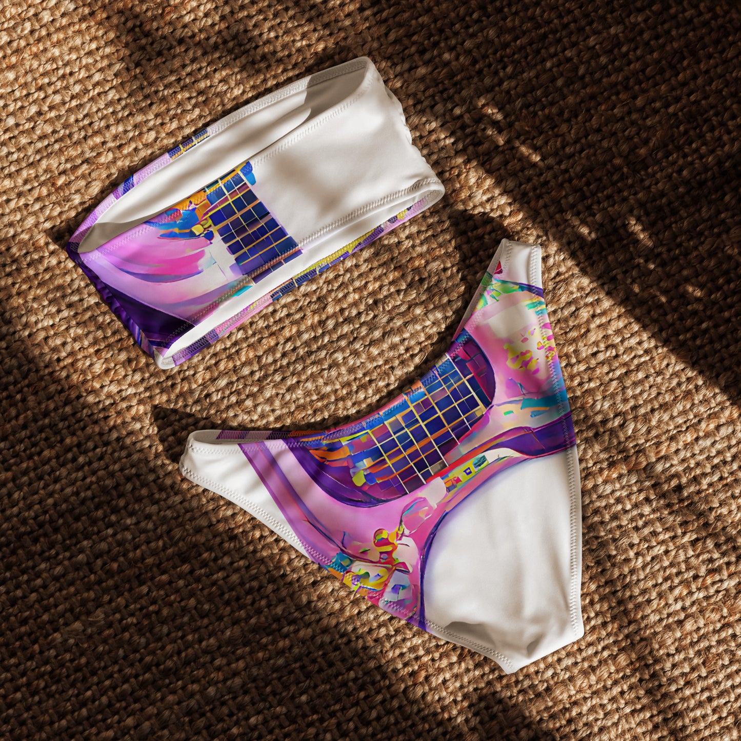 Hippie Guitar - Womens Bandeau Bikini - iSAW Company