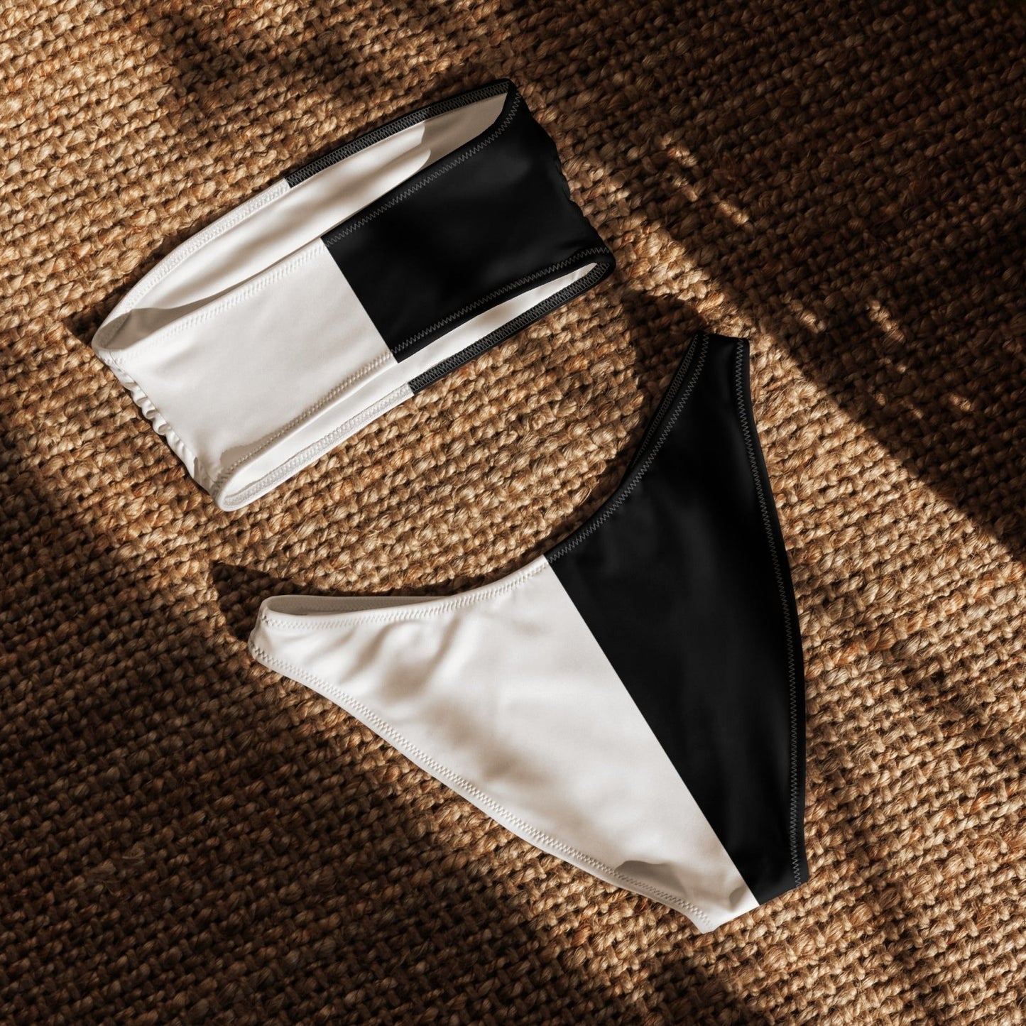 Half Black Half White - Womens Bandeau Bikini - iSAW Company