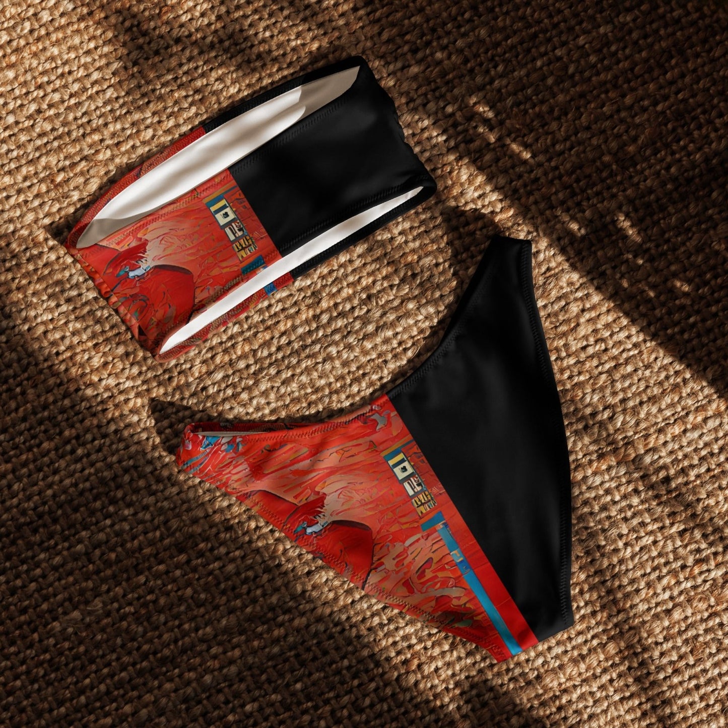 Half Black Half Hónghǎi - Womens Bandeau Bikini - iSAW Company