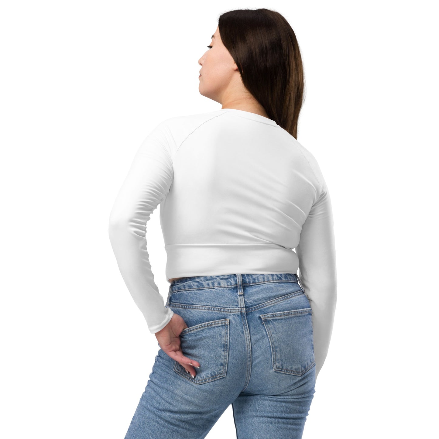 iSAW Womens White Cropped Rash Guard - iSAW Company