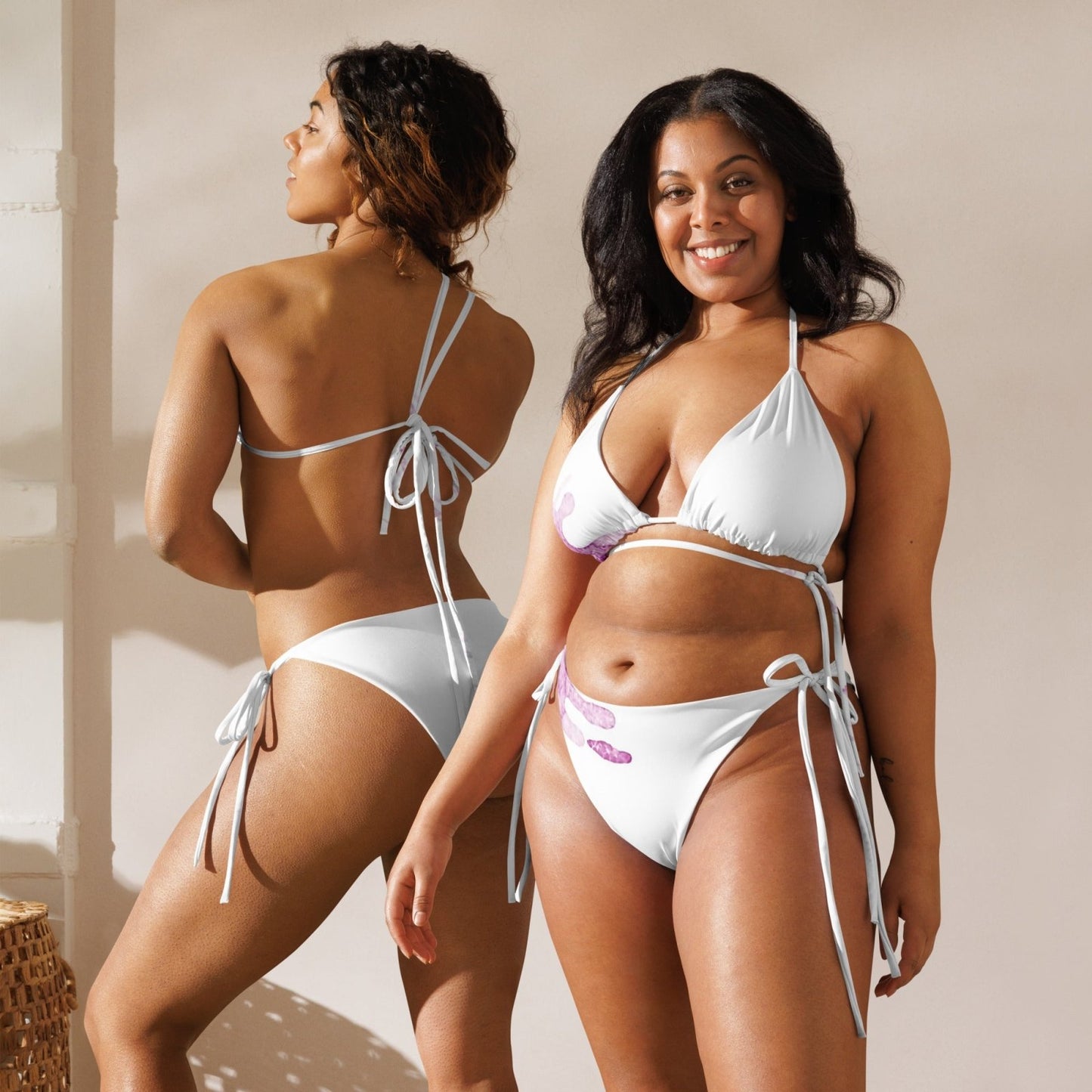 Watercolour Pink Splash - Womens String Bikini - iSAW Company