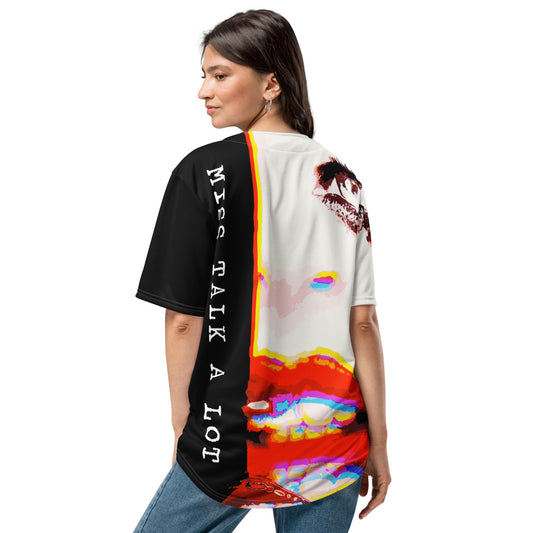 Miss Talk A Lot - Womens Baseball Jersey - iSAW Company