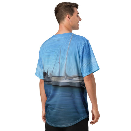 The Sleeping Yachts (at Morning) - Unisex Baseball Jersey - iSAW Company