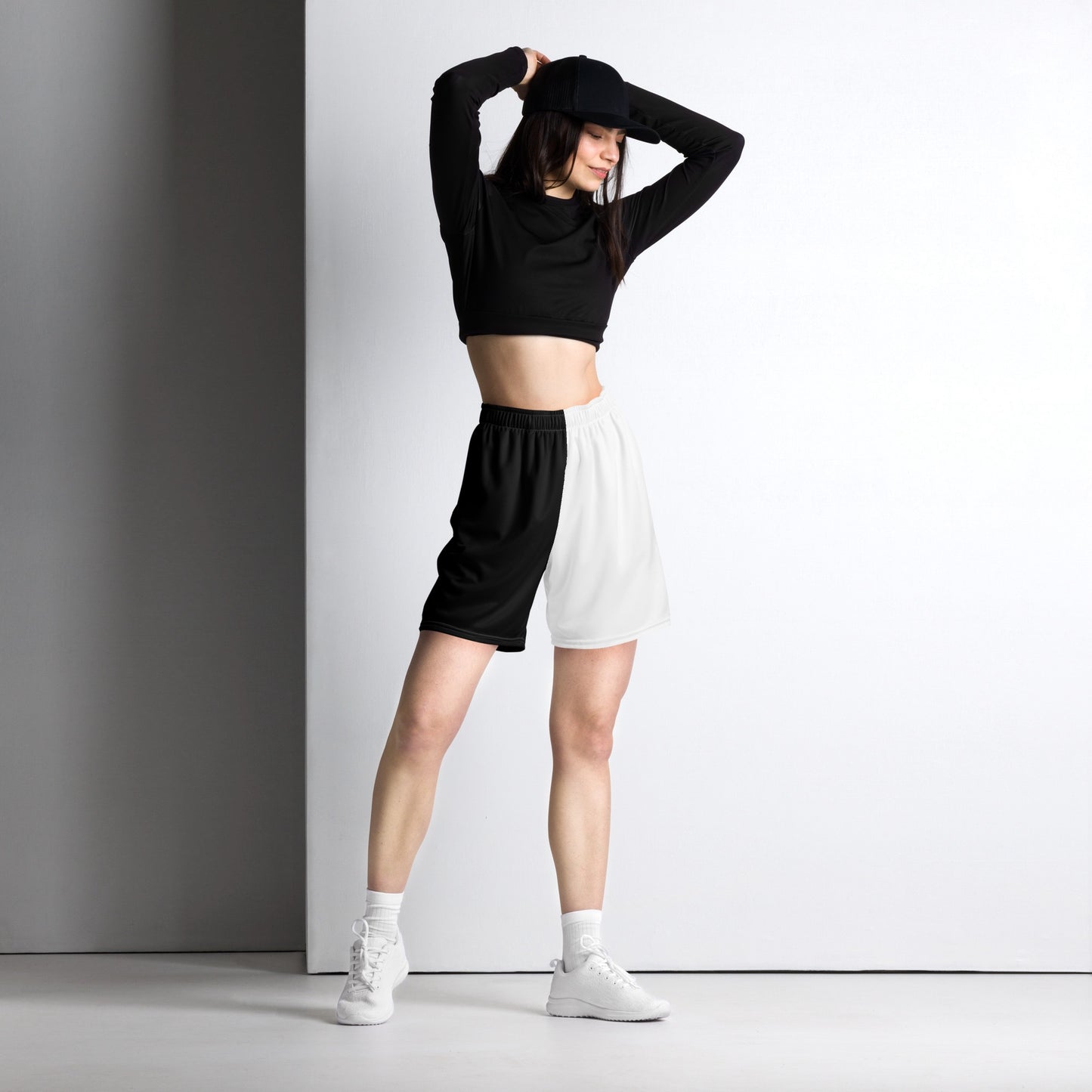 Half Black Half White - Unisex Mesh Shorts - iSAW Company