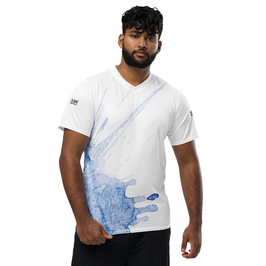 Watercolour Blue Splash - Unisex Sports Jersey - iSAW Company