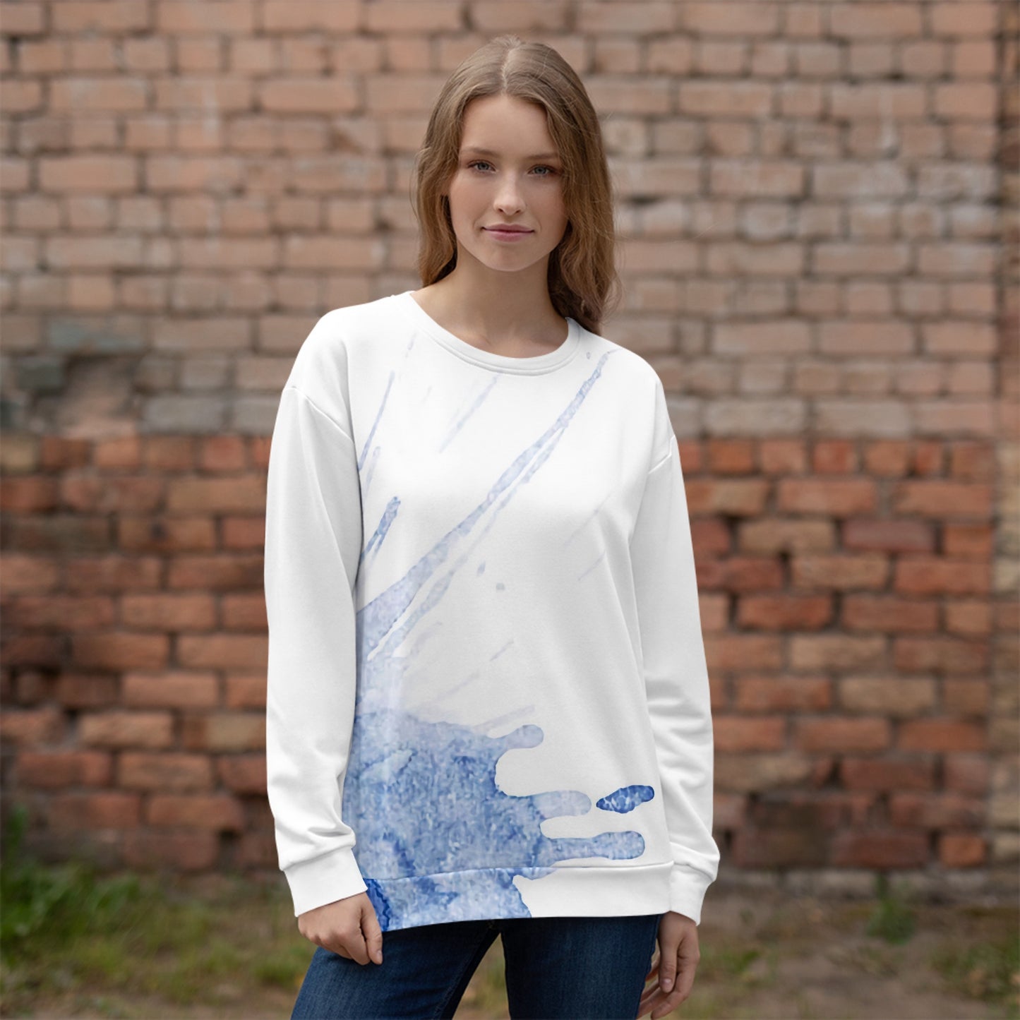 Watercolour Blue Splash - Unisex Sweatshirt - iSAW Company