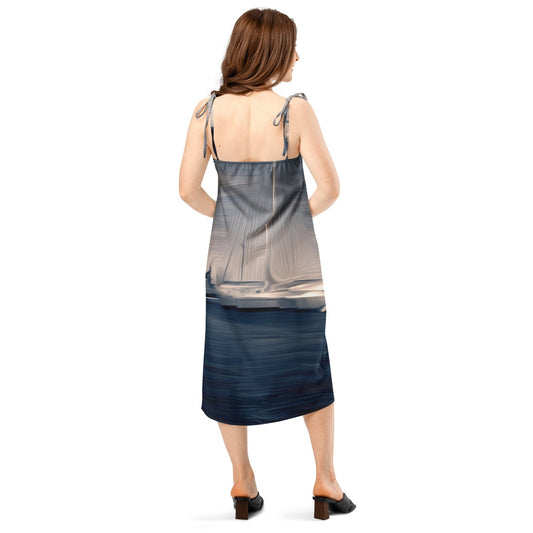 The Sleeping Yachts (at Sunrise) - Womens Chiffon Slip Dress - iSAW Company