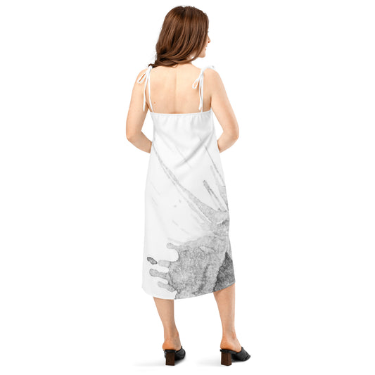 Watercolour Grey Splash - Womens Tie - Strap Chiffon Slip Dress - iSAW Company