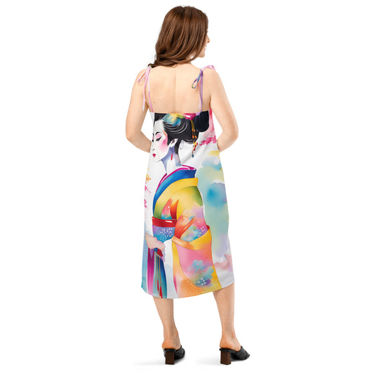 Geisha Girl - Womens Tie - Strap Chiffon Slip Dress - iSAW Company