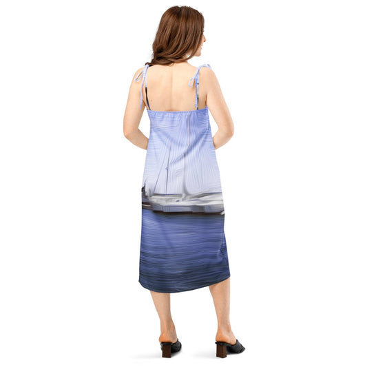 The Sleeping Yachts (at Afternoon) - Womens Chiffon Slip Dress - iSAW Company
