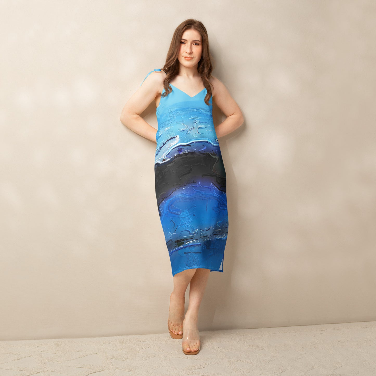 A Drop In The Ocean - Womens Tie - Strap Chiffon Slip Dress - iSAW Company