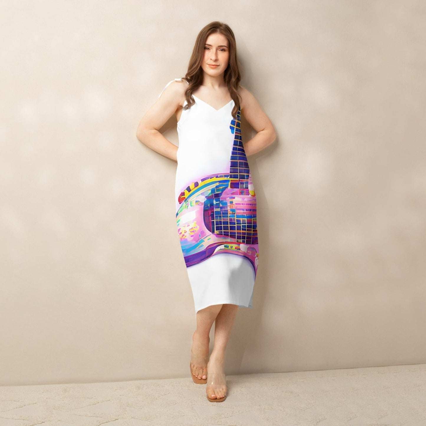 Hippie Guitar - Womens Chiffon Slip Dress - iSAW Company