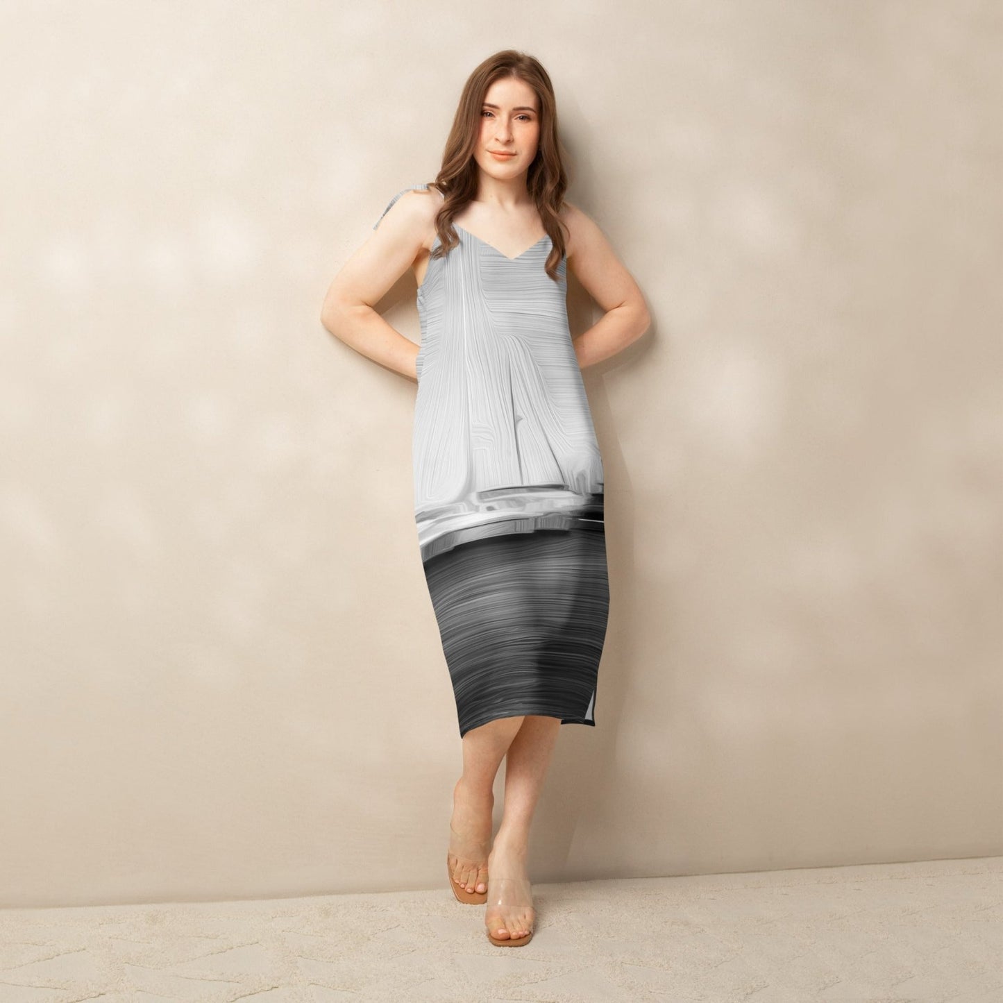 The Sleeping Yachts (at Night) - Womens Chiffon Slip Dress - iSAW Company