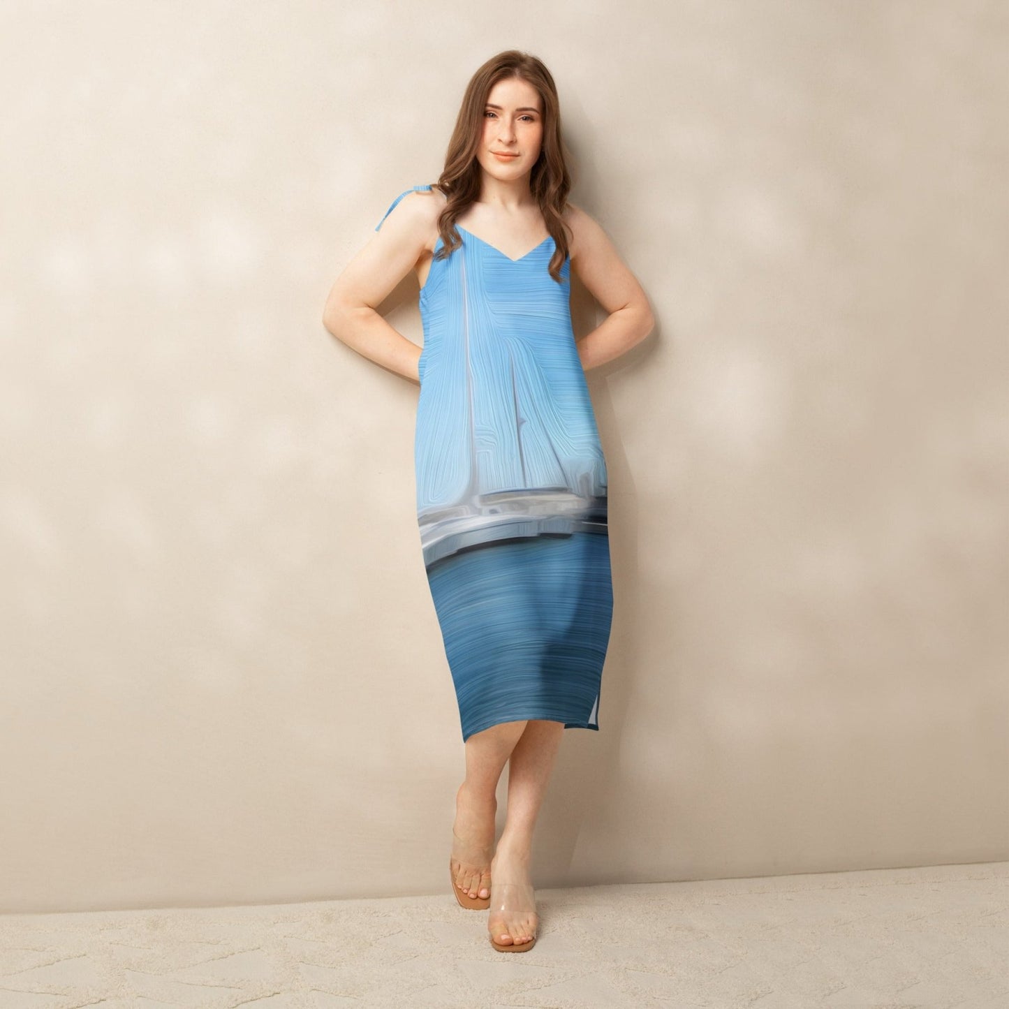 The Sleeping Yachts (at Morning) - Womens Chiffon Slip Dress - iSAW Company