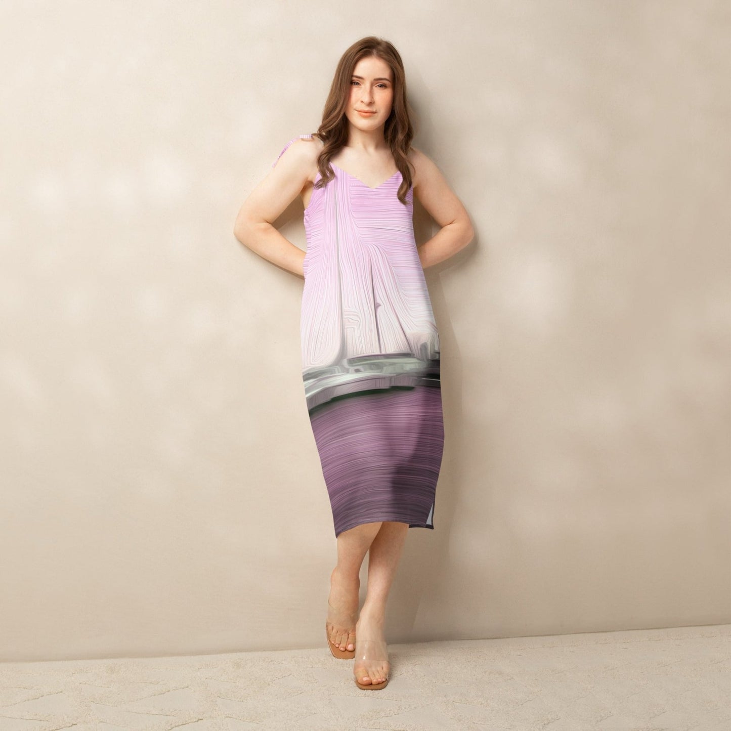The Sleeping Yachts (at Evening) - Womens Chiffon Slip Dress - iSAW Company