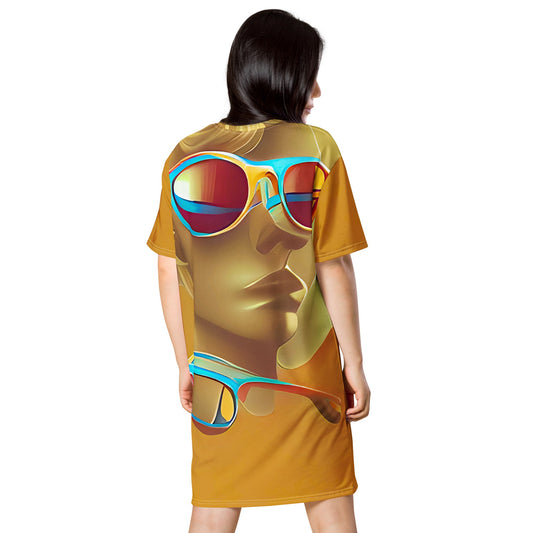 Retro Cool Orange - Womens T-Shirt Dress - iSAW Company