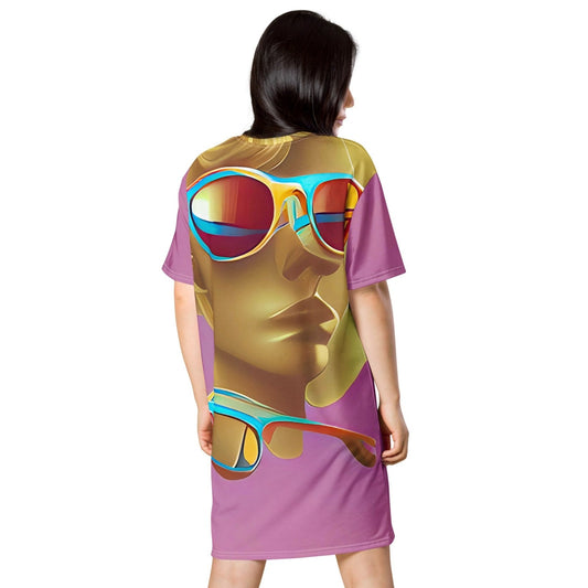 Retro Cool Pink - Womens T-Shirt Dress - iSAW Company