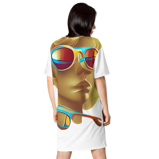 Retro Cool White - Womens T-Shirt Dress - iSAW Company