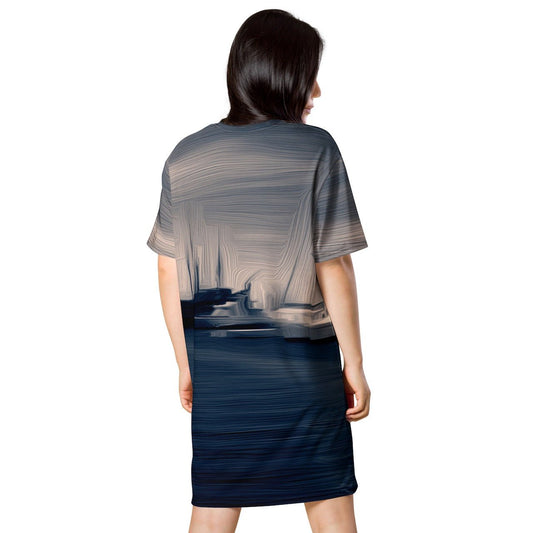 The Sleeping Yachts (at Sunrise) - Womens T-Shirt Dress - iSAW Company