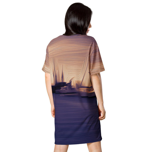 The Sleeping Yachts (at Sunset) - Womens T-Shirt Dress - iSAW Company