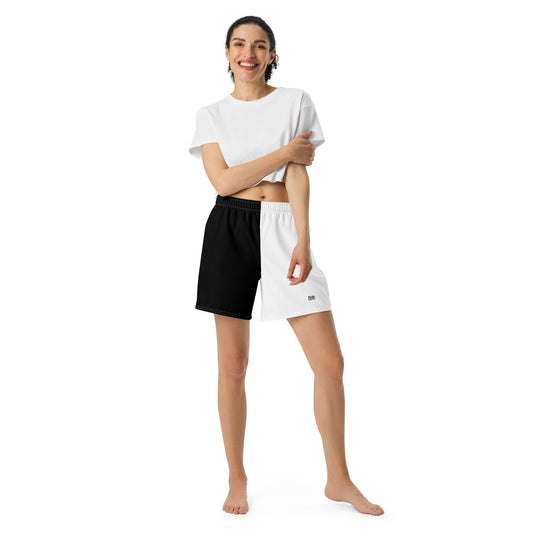 Half Black Half White - Unisex Athletic Shorts - iSAW Company