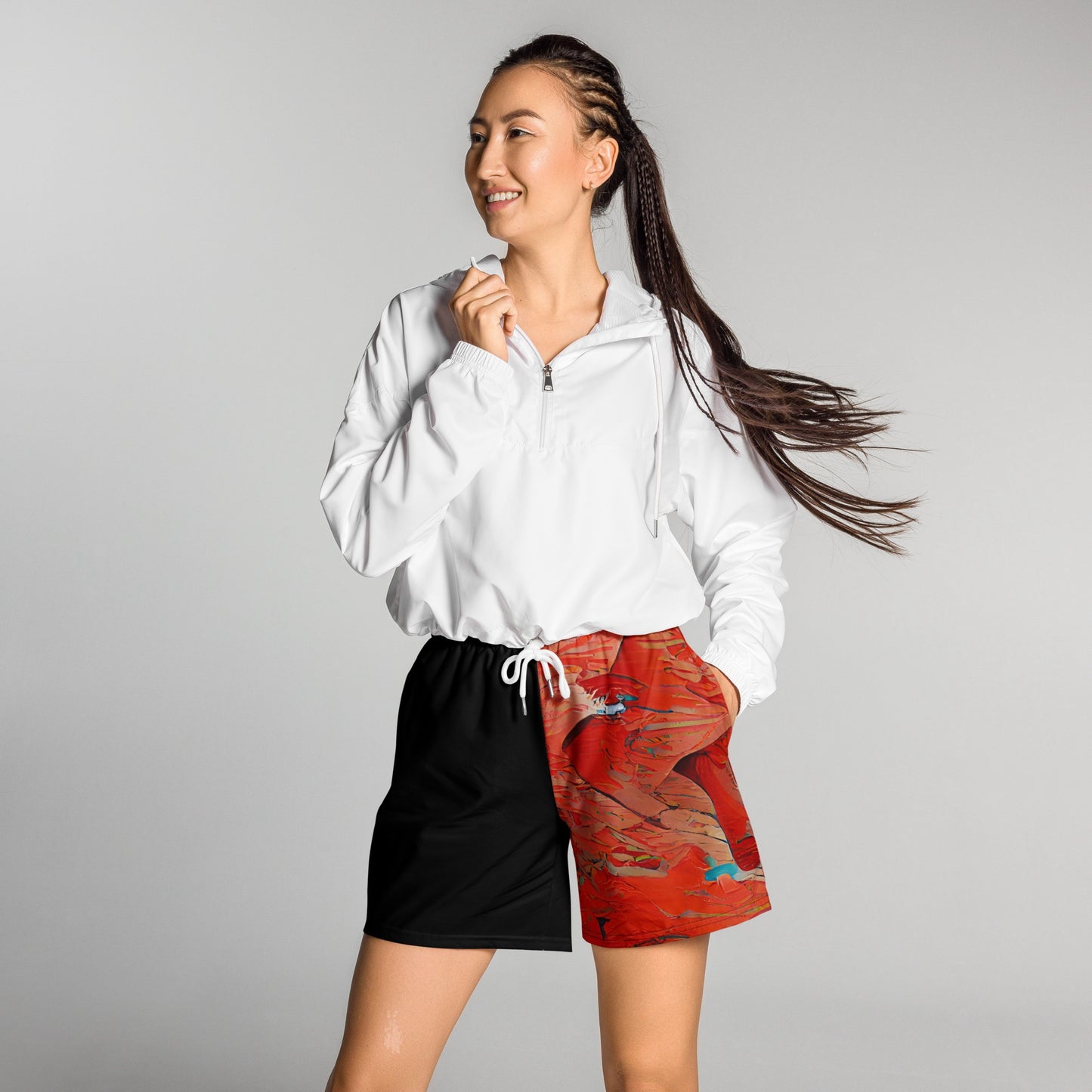 Half Black Half Hónghǎi - Unisex Athletic Shorts - iSAW Company