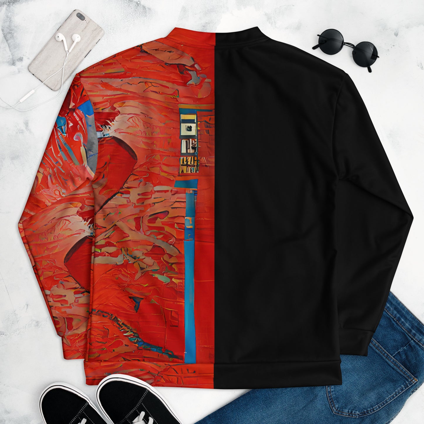 Half Black Half Hónghǎi - Unisex Bomber Jacket - iSAW Company