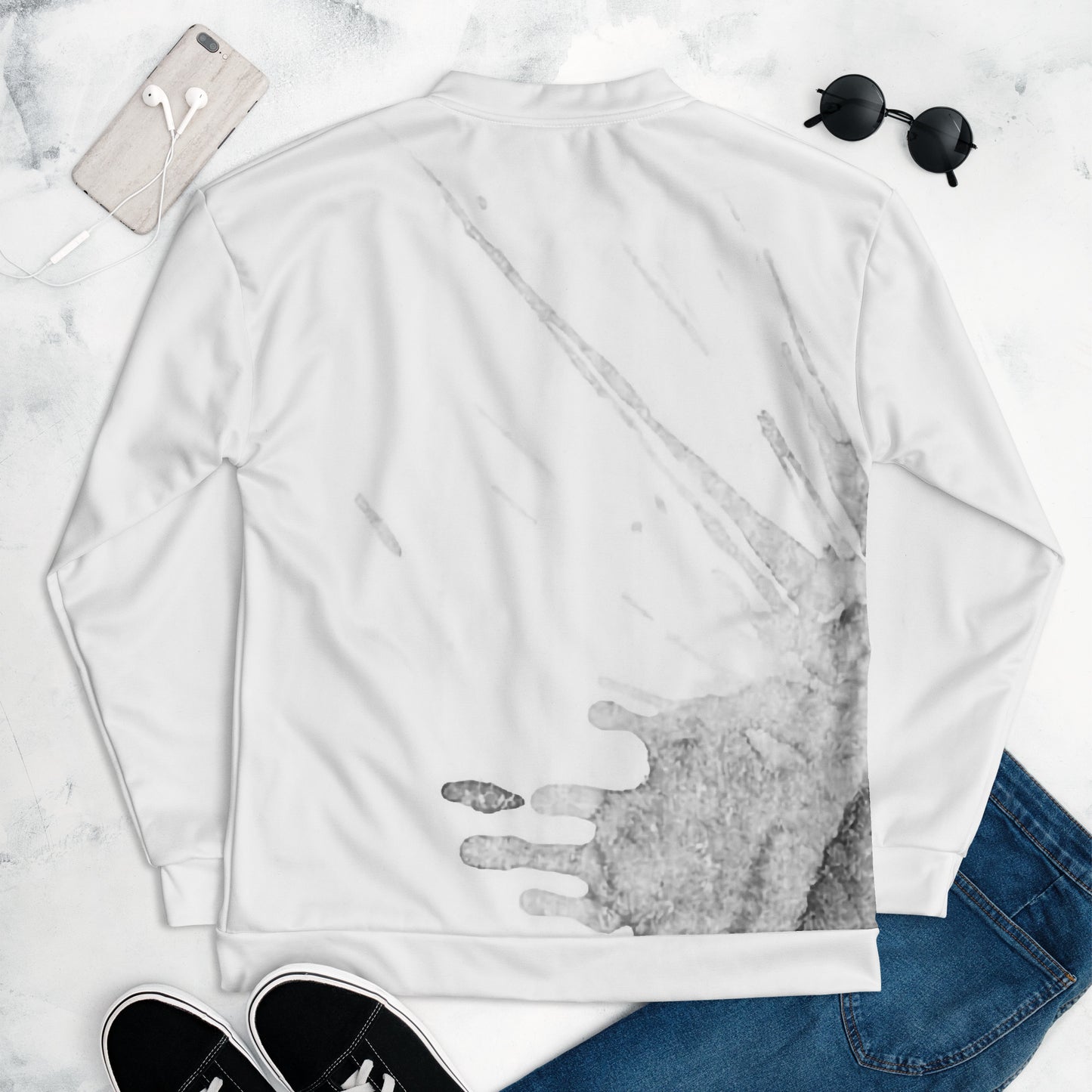 Watercolour Grey Splash - Unisex Bomber Jacket - iSAW Company
